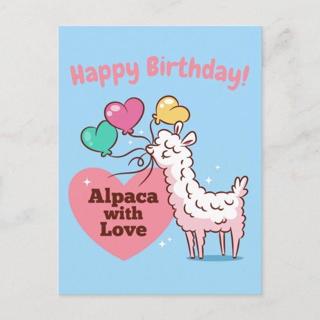 Cartão Postal Alpaca Love (Frente)