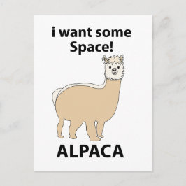Cartão Postal Alpaca, quero um pouco de espaço
