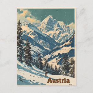 Cartão Postal Alpes Áustria Vintage
