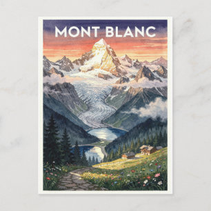 Cartão Postal Alpes Mont Blanc Vintage