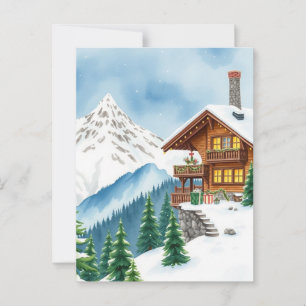 Cartão Postal Alpes suíços Chalet Winter Mountain Viagem Souveni