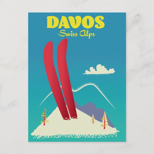 Cartão Postal Alpes suíços de Davos (Frente)