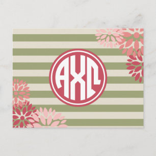 Cartão Postal Alpha Chi Omega Padrão de distribuição monogr