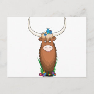 Cartão Postal Alphabet Yak Animal