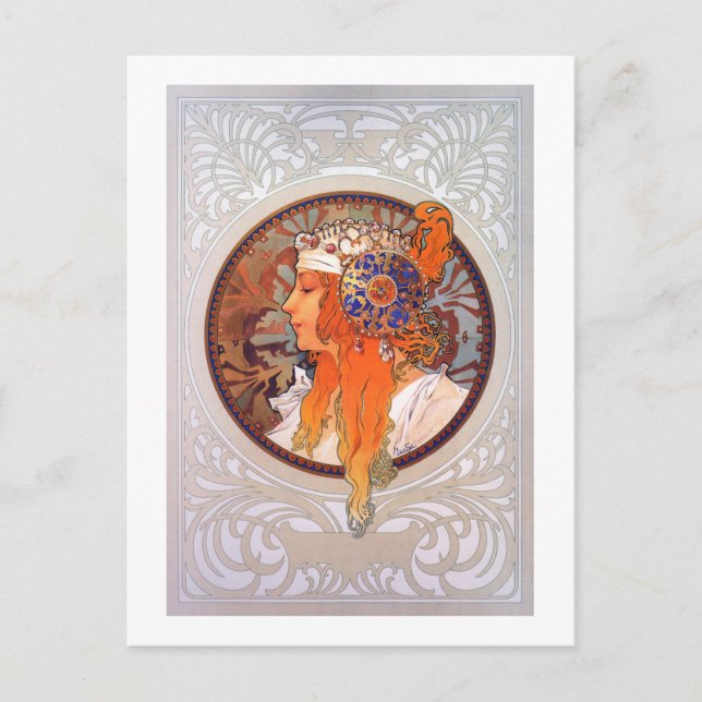 Cartão Postal Alphonse Mucha (Frente)