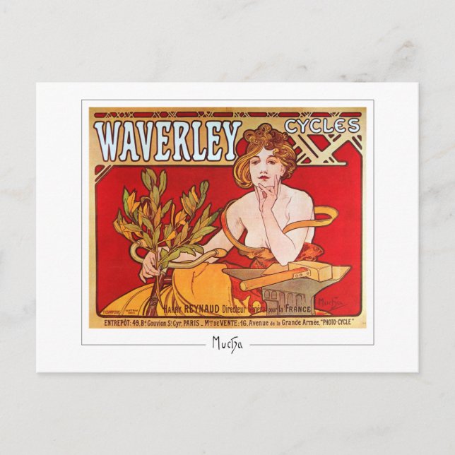 Cartão Postal Alphonse Mucha #186 - Cartão-postal de arte fino (Frente)