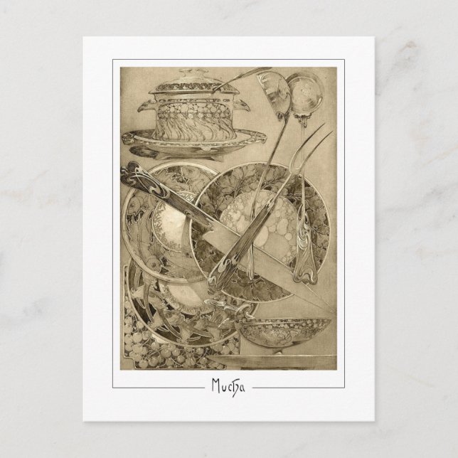 Cartão Postal Alphonse Mucha #210 - Cartão-postal de arte fino (Frente)