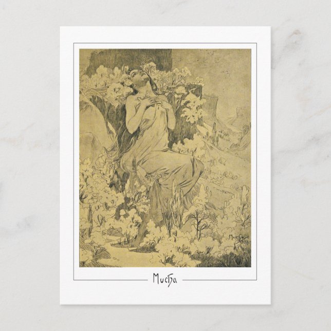 Cartão Postal Alphonse Mucha #285 - Cartão-postal de arte fino (Frente)