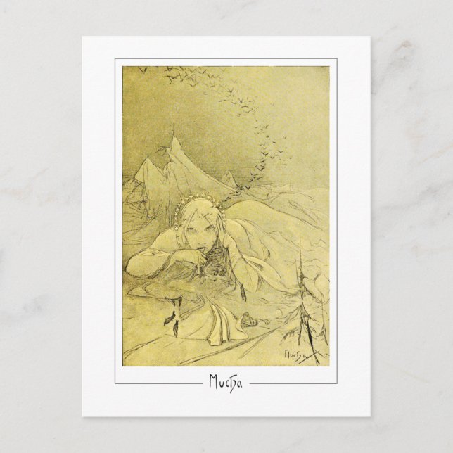 Cartão Postal Alphonse Mucha #372 - Cartão-postal de arte fino (Frente)