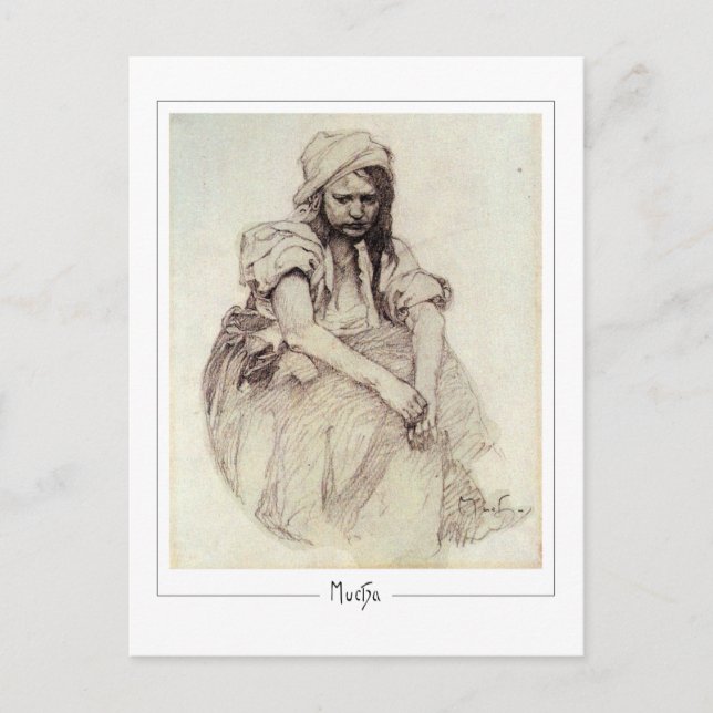 Cartão Postal Alphonse Mucha #384 - Cartão-postal de arte fino (Frente)