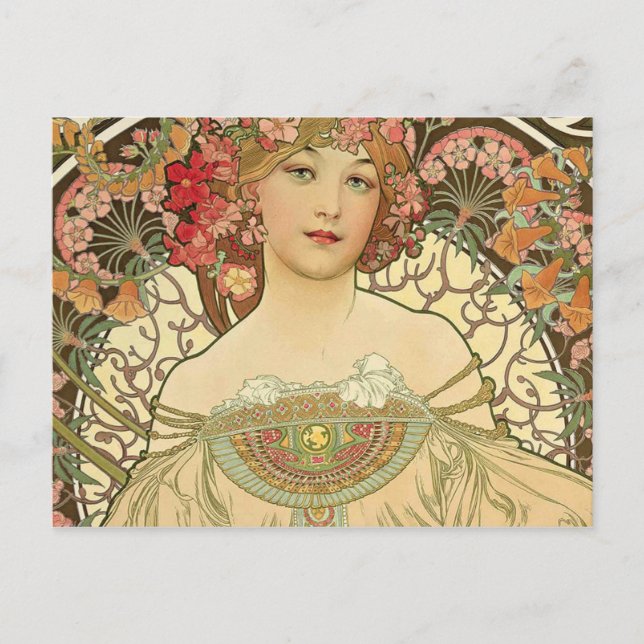 Cartão Postal Alphonse Mucha - Art Nouveau Master (Frente)