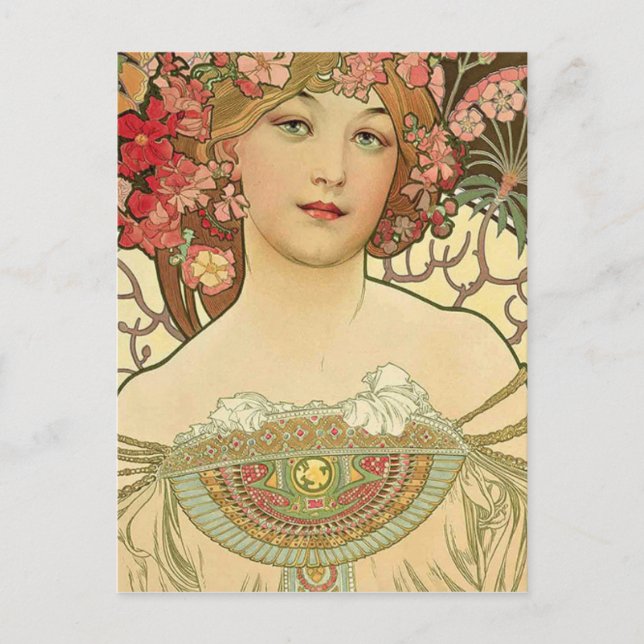 Cartão Postal Alphonse Mucha - Art Nouveau Master (Frente)