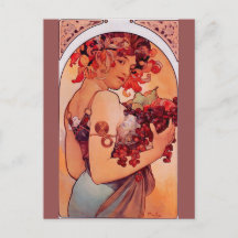 Alphonse Mucha,Art nouveau,vintage,fruta,reproduto