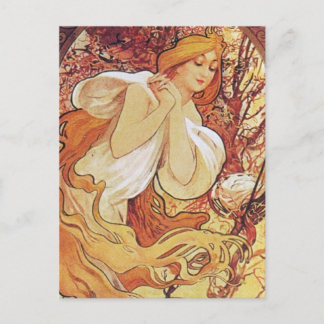Cartão Postal Alphonse Mucha Chocolat (Frente)