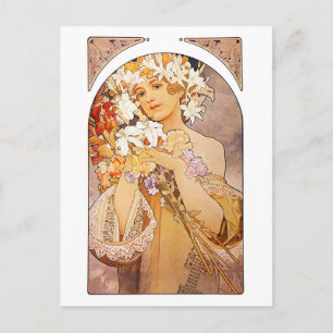 Cartão Postal Alphonse Mucha Flower