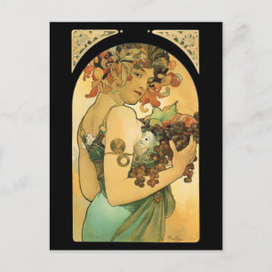 Cartão Postal Alphonse Mucha ~ Fruta ( 1897 )