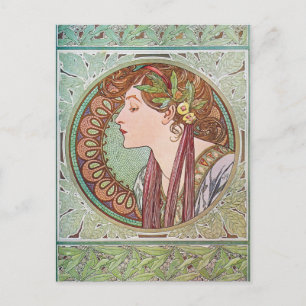 Cartão Postal Alphonse Mucha Goddess Art