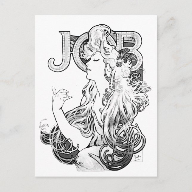 Cartão Postal Alphonse Mucha JOB ISOGS (Frente)