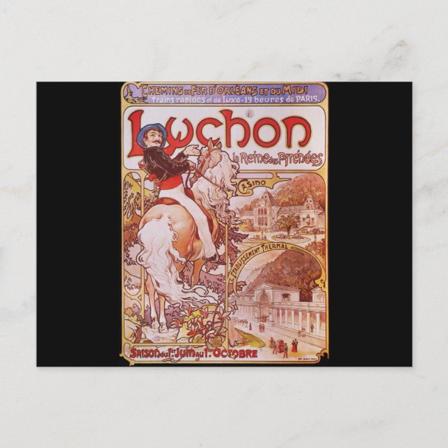 Cartão Postal Alphonse Mucha Luchon (Frente)