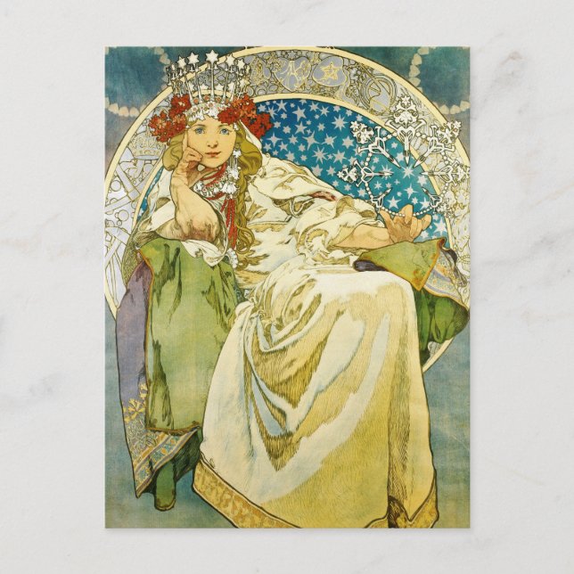 Cartão Postal Alphonse Mucha Princess Hyacinth Art Nouveau (Frente)