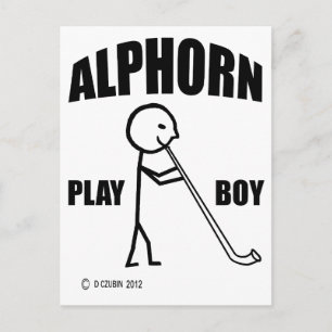 Cartão Postal Alphorn Play Boy