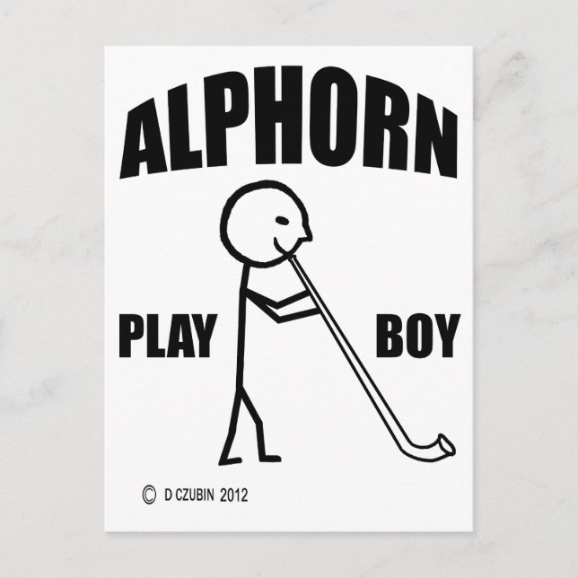 Cartão Postal Alphorn Play Boy (Frente)