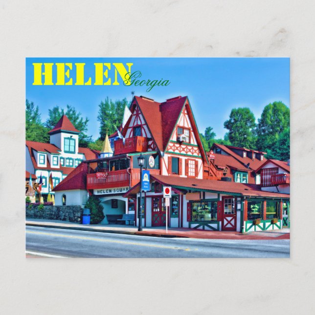 Cartão Postal Alpine Helen, Geórgia, EUA. (Frente)