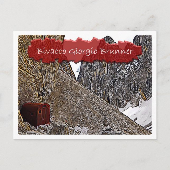 Cartão Postal alpine hut Bivacco Giorgio Brunner - Dolomi - (Frente)