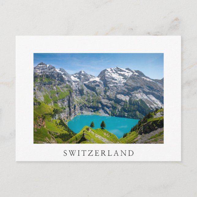 Cartão Postal Alpine lake Oeschinensee in Switzerland (Frente)