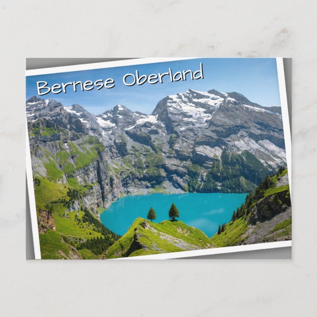 Cartão Postal Alpine lake Oeschinensee in Switzerland (Frente)