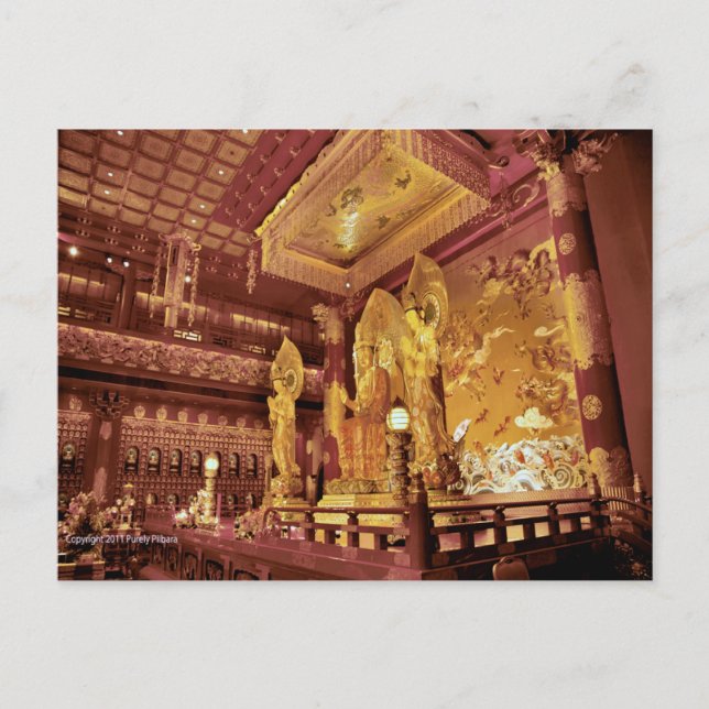 Cartão Postal altar do templo chinês (Frente)