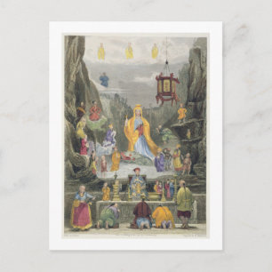 Cartão Postal Altar Piece no Templo 'Yun Stzoo Stzee', Ting-