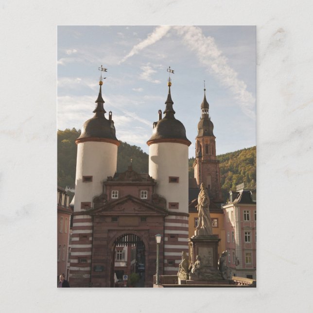 Cartão Postal Alte Brucke em Old Town, Heidelberg, Alemanha (Frente)