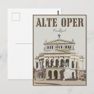 Cartão Postal Alte Oper Frankfurt Casa da Ópera Antiga alemanha