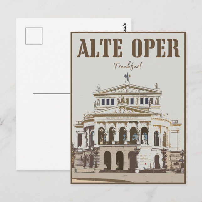 Cartão Postal Alte Oper Frankfurt Casa da Ópera Antiga alemanha (Frente/Verso)