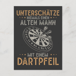 Cartão Postal Alter Mann Dartpfeil Unterschätzen Humor Darts M