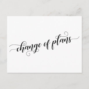 Cartão Postal Alteração Branca Elegante de Planos Adiados de C