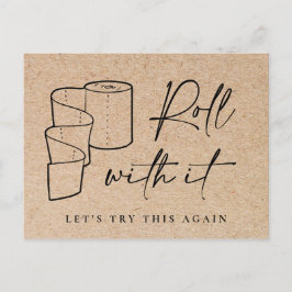 Cartão Postal Alteração da Data Adiada Evento de Cancelamento