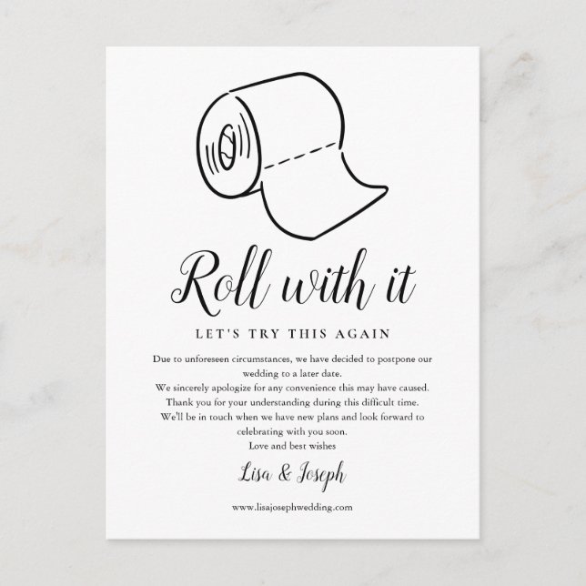 Cartão Postal Alteração de Data Adiada Foto de Evento Cancelado (Frente)