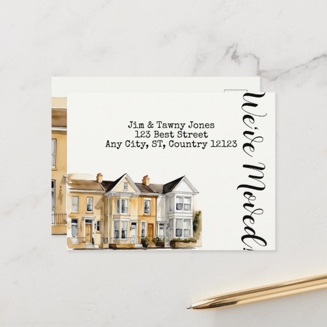 Cartão Postal Alteração de Endereço da Linha de Casas da Aquarel (Frente/Verso In Situ)