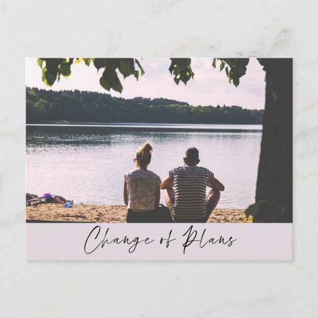 Cartão Postal Alteração de Planos Vista do Lago Mudança de Data  (Frente)