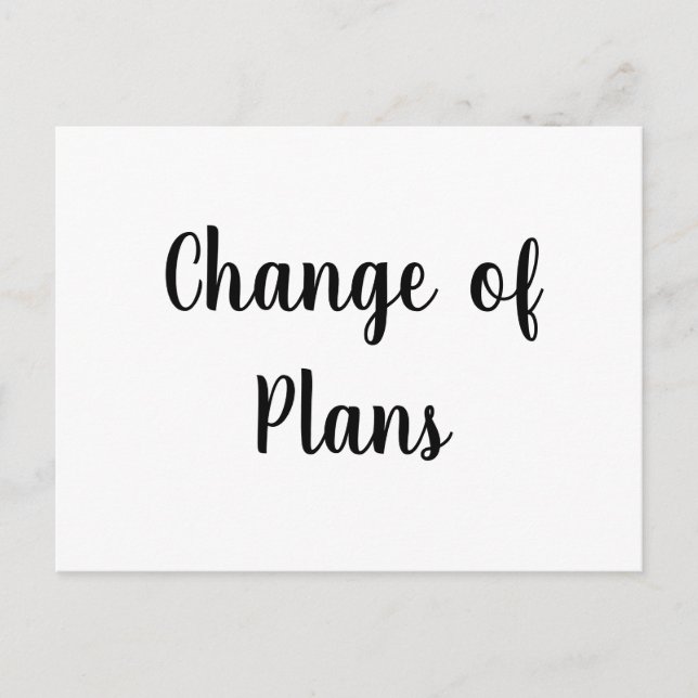 Cartão Postal Alteração dos planos de adiamento do cancelamento  (Frente)