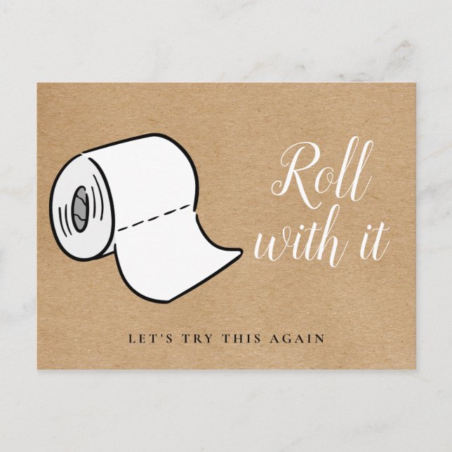 Cartão Postal Alterar a Data Adiada Evento Cancelado Rústico (Frente)