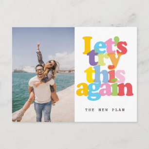 Cartão Postal Alterar A Data Adiada Evento Colorido Foto Colorid