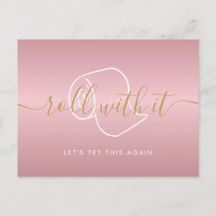 Cartão Postal Alterar a data adiada - Rosa de chic cancelado Dou