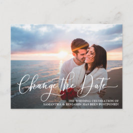 Cartão Postal Alterar O Adiamento De Casamento De Foto De Data