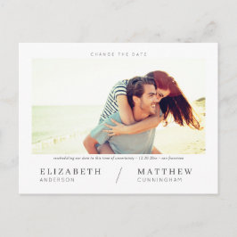 Cartão Postal Altere a data Simple Chic Custom Photo Wedding (Ca