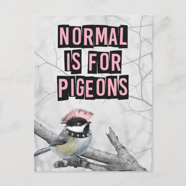 Cartão Postal Alternative Punk Bird Anti Conformity (Frente)