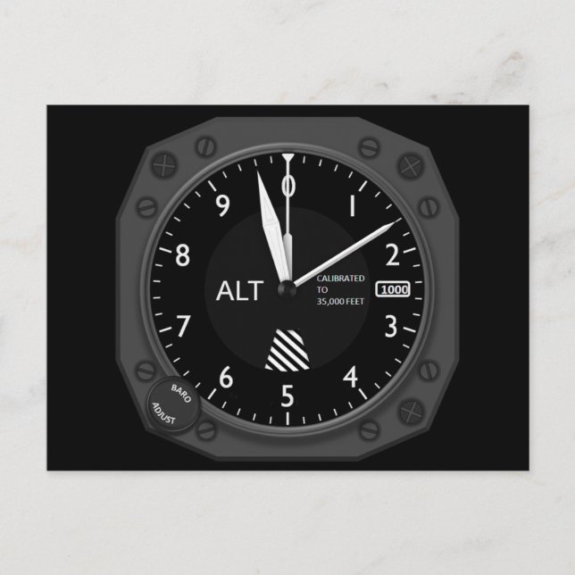 Cartão Postal Altímetro de aeronaves (Frente)