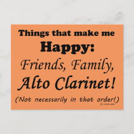 Cartão Postal Alto Clarinet me deixa feliz